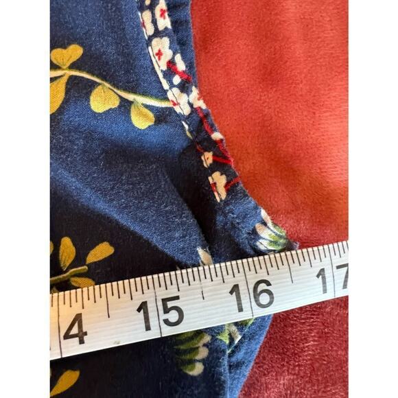 Boho Floral Cotton Wrap Dress – Blue Bird Print – Size Large by Solaris - Picture 9 of 14